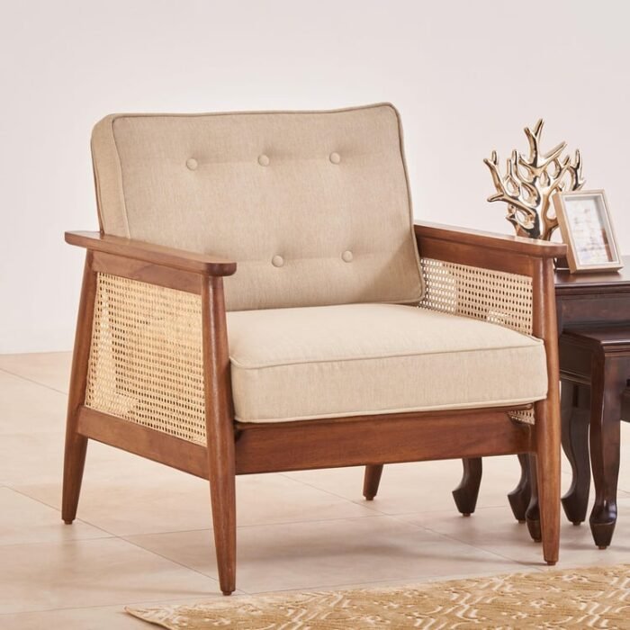 PRITI Cane Connection Fabric Chair PRITI Cane Connection Fabric Chair