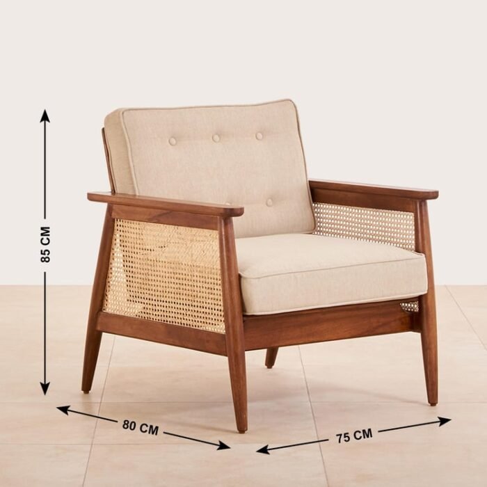PRITI Cane Connection Fabric Chair PRITI Cane Connection Fabric Chair