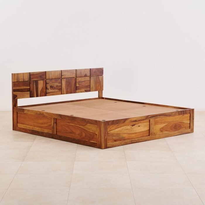 PRITI Rubix Wooden Queen Bed with Box Storage - Brown PRITI Rubix Wooden Queen Bed with Box Storage - Brown