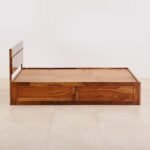 PRITI Rubix Wooden Queen Bed with Box Storage - Brown