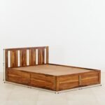 PRITI Wooden Queen Bed with Box Storage - Brown