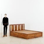 PRITI Wooden Queen Bed with Box Storage - Brown