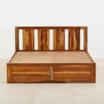 PRITI Wooden Queen Bed with Box Storage - Brown