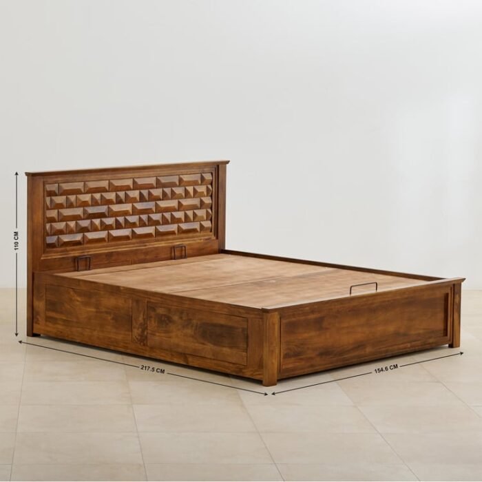 PRITI Queen Bed with Hydraulic Storage - Brown PRITI Queen Bed with Hydraulic Storage - Brown