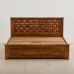 PRITI Queen Bed with Hydraulic Storage - Brown