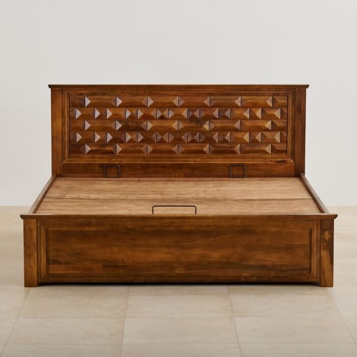 PRITI Queen Bed with Hydraulic Storage - Brown PRITI Queen Bed with Hydraulic Storage - Brown