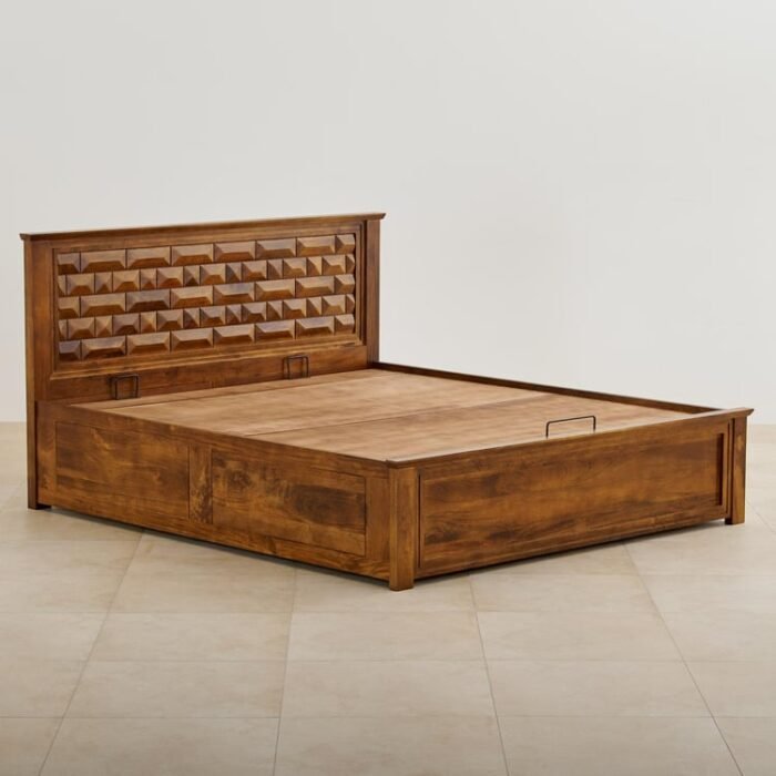 PRITI Queen Bed with Hydraulic Storage - Brown PRITI Queen Bed with Hydraulic Storage - Brown