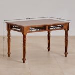 PRITI Wooden 4-Seater Dining Set with Chairs - Brown
