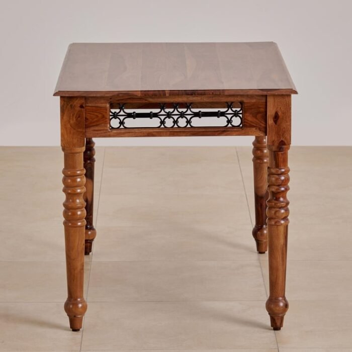 PRITI Wooden 4-Seater Dining Set with Chairs - Brown