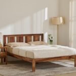 PRITI Wooden Queen Bed - Brown