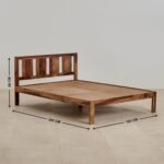 PRITI Wooden Queen Bed - Brown