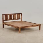 PRITI Wooden Queen Bed - Brown
