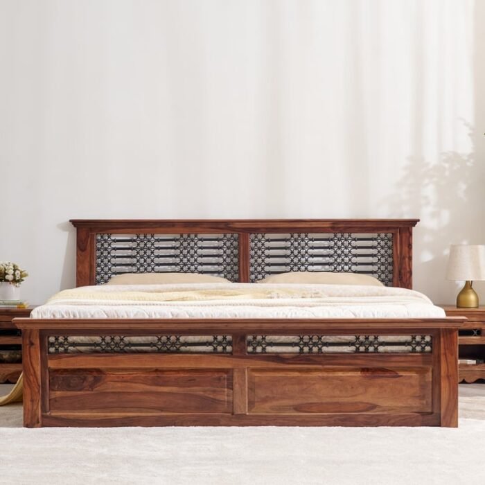 PRITI Wooden Queen Bed - Brown PRITI Wooden Queen Bed - Brown
