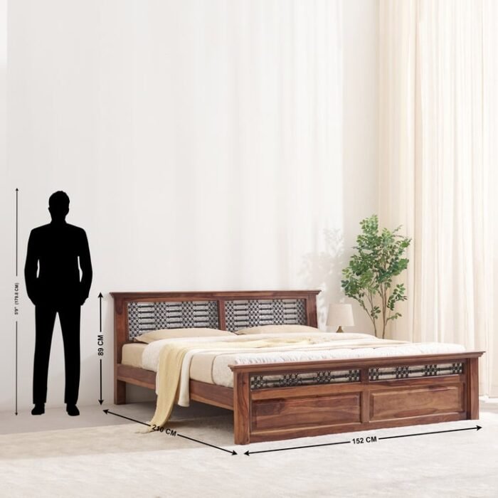 PRITI Wooden Queen Bed - Brown PRITI Wooden Queen Bed - Brown