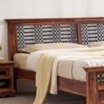 PRITI Wooden Queen Bed - Brown
