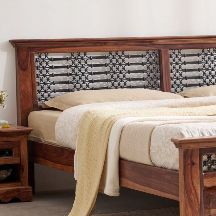PRITI Wooden Queen Bed - Brown PRITI Wooden Queen Bed - Brown