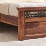 PRITI Wooden Queen Bed - Brown