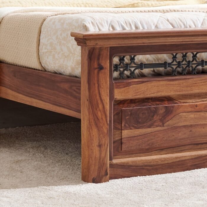 PRITI Wooden Queen Bed - Brown PRITI Wooden Queen Bed - Brown