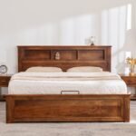 PRITI Queen Bed with Hydraulic Storage - Brown
