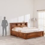 PRITI Queen Bed with Hydraulic Storage - Brown