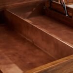 PRITI Queen Bed with Hydraulic Storage - Brown