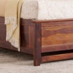PRITI Wood Queen Bed with Hydraulic Storage - Brown