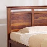 PRITI Wood Queen Bed with Hydraulic Storage - Brown