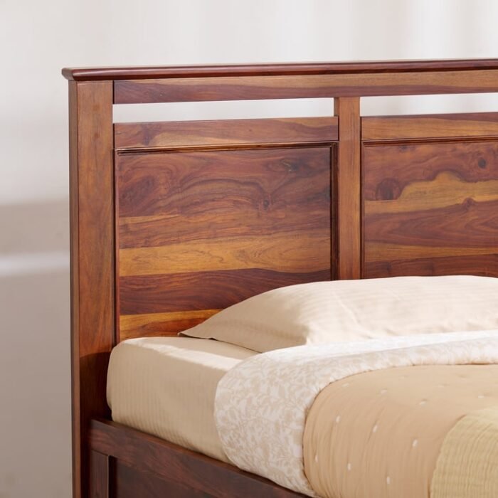 PRITI Wood Queen Bed with Hydraulic Storage - Brown PRITI Wood Queen Bed with Hydraulic Storage - Brown