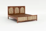 PRITI Wood and Cane Bed: Elegant, Durable & Comfort-Enhancing Design