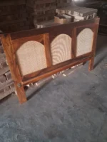 PRITI Wood and Cane Bed: Elegant, Durable & Comfort-Enhancing Design