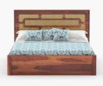 PRITI Wooden Cane King/Queen Size Bed