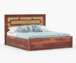 PRITI Wooden Cane King/Queen Size Bed