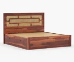PRITI Wooden Cane King/Queen Size Bed