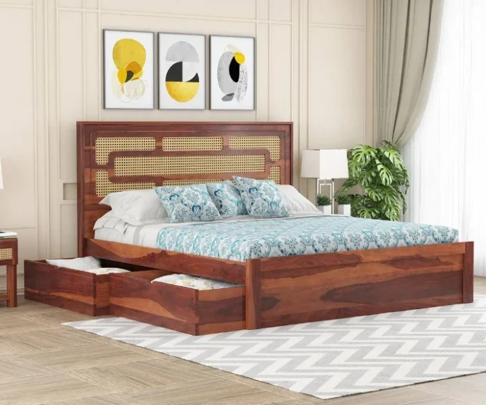 PRITI Wooden Cane King/Queen Size Bed PRITI Wooden Cane King/Queen Size Bed