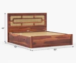 PRITI Wooden Cane King/Queen Size Bed