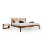 PRITI King Size Bed with Rattan