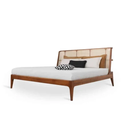 PRITI King Size Bed with Rattan