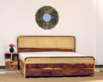PRITI Solid Wood Cane Bed