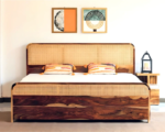 PRITI Solid Wood Cane Bed