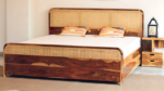 PRITI Solid Wood Cane Bed