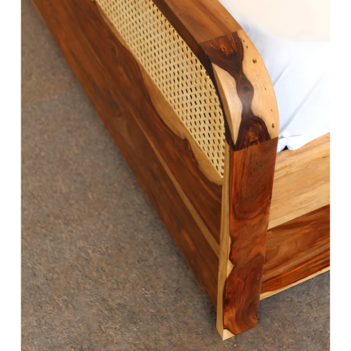 PRITI Solid Wood Cane Bed