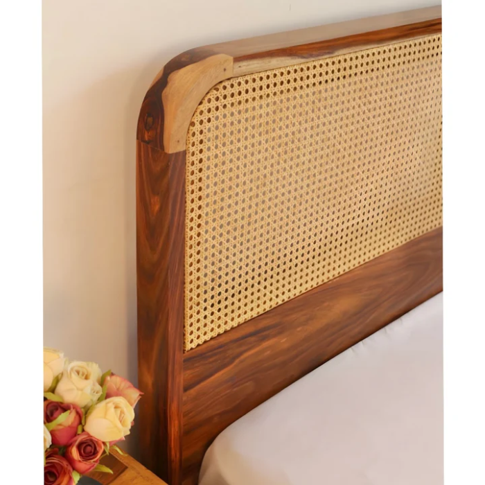 PRITI Solid Wood Cane Bed