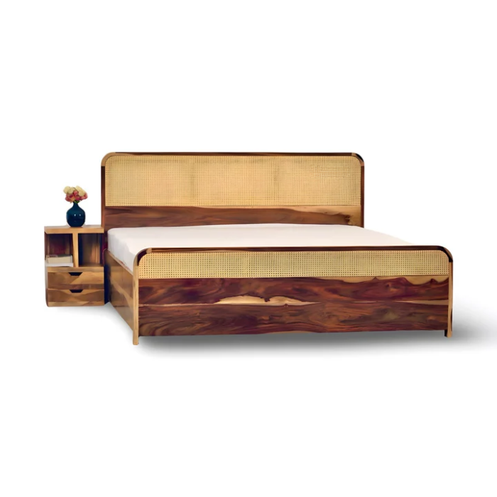 PRITI Solid Wood Cane Bed