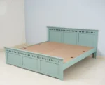 PRITI Solid Wood Queen Size Bed - Silt Green
