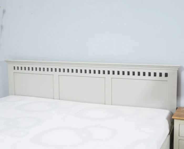PRITI Solid Wood Queen Size Bed - Milky White PRITI Solid Wood Queen Size Bed - Milky White