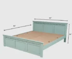 PRITI Solid Wood Queen Size Bed - Silt Green