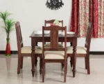 PRITI Solid Wood Four Seater Dining Set