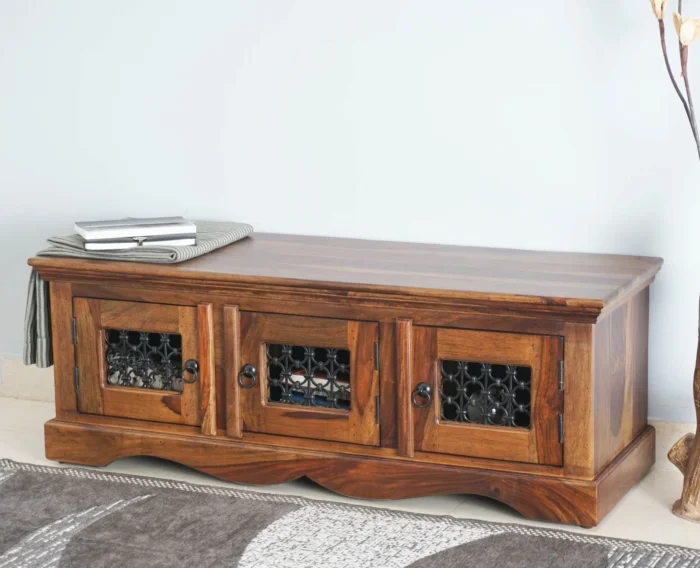 PRITI Solid Wood Three Doors Bench Shoe Rack PRITI Solid Wood Three Doors Bench Shoe Rack