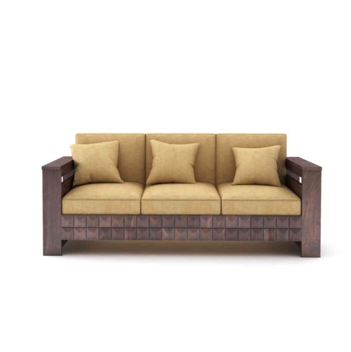 PRITI Solid Wood 5 Seater Sofa Set (Walnut Finish, 3+1+1) PRITI Solid Wood 5 Seater Sofa Set (Walnut Finish, 3+1+1)