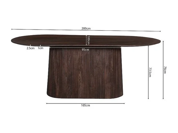 Oval Mango Wood Dining Table MITCHEL-18 - Image 6